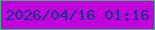 文字の大きさ：5、枠の色：3eb57b、背景の色：c201dc、文字の色：08398a 無料ブログパーツのブログ時計