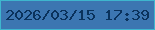 文字の大きさ：5、枠の色：3eb6ce、背景の色：3c76b1、文字の色：0a325c 無料ブログパーツのブログ時計