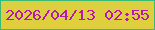 文字の大きさ：5、枠の色：3eb975、背景の色：ded03d、文字の色：b919ae 無料ブログパーツのブログ時計