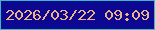 文字の大きさ：3、枠の色：3eb9c2、背景の色：0d0892、文字の色：f0b187 無料ブログパーツのブログ時計