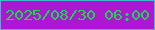 文字の大きさ：4、枠の色：3ebbc5、背景の色：ad17d2、文字の色：15da4e 無料ブログパーツのブログ時計