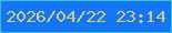 文字の大きさ：4、枠の色：3ebed9、背景の色：1475f5、文字の色：cbcb80 無料ブログパーツのブログ時計