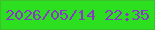 文字の大きさ：5、枠の色：3ebf2e、背景の色：2cdf1f、文字の色：8a36c8 無料ブログパーツのブログ時計
