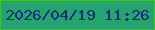 文字の大きさ：4、枠の色：3ec03d、背景の色：25a46f、文字の色：142f79 無料ブログパーツのブログ時計