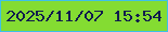 文字の大きさ：5、枠の色：3ec0e7、背景の色：84dc32、文字の色：111c4d 無料ブログパーツのブログ時計