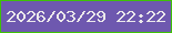 文字の大きさ：1、枠の色：3ec107、背景の色：6e58af、文字の色：ebe8ea 無料ブログパーツのブログ時計