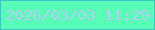 文字の大きさ：5、枠の色：3ec2c8、背景の色：58fdb7、文字の色：b7ccf6 無料ブログパーツのブログ時計