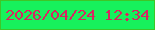 文字の大きさ：1、枠の色：3ec627、背景の色：17f15c、文字の色：d82561 無料ブログパーツのブログ時計
