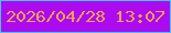 文字の大きさ：4、枠の色：3ec6f8、背景の色：ac0bf0、文字の色：f2a04f 無料ブログパーツのブログ時計