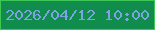 文字の大きさ：3、枠の色：3ec756、背景の色：108c4c、文字の色：7da3e3 無料ブログパーツのブログ時計