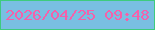 文字の大きさ：2、枠の色：3ecb7e、背景の色：79bfe2、文字の色：f461aa 無料ブログパーツのブログ時計