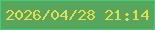 文字の大きさ：4、枠の色：3ed079、背景の色：58a55d、文字の色：e5dd49 無料ブログパーツのブログ時計