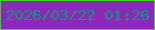 文字の大きさ：5、枠の色：3ed518、背景の色：8c28bc、文字の色：14976e 無料ブログパーツのブログ時計
