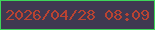 文字の大きさ：5、枠の色：3ed55a、背景の色：3f3951、文字の色：b94332 無料ブログパーツのブログ時計