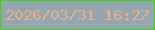 文字の大きさ：3、枠の色：3ed606、背景の色：94a7b0、文字の色：e8ad82 無料ブログパーツのブログ時計