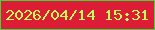 文字の大きさ：5、枠の色：3ed63c、背景の色：dc1d35、文字の色：bffd58 無料ブログパーツのブログ時計