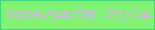 文字の大きさ：3、枠の色：3ed679、背景の色：81f271、文字の色：e3adfb 無料ブログパーツのブログ時計