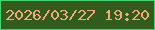 文字の大きさ：4、枠の色：3ed870、背景の色：325b1e、文字の色：f7a876 無料ブログパーツのブログ時計