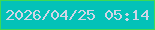 文字の大きさ：5、枠の色：3eda54、背景の色：03c2b8、文字の色：d0d5e6 無料ブログパーツのブログ時計