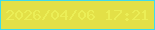 文字の大きさ：5、枠の色：3edbec、背景の色：e3e047、文字の色：ebee56 無料ブログパーツのブログ時計
