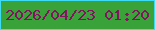 文字の大きさ：4、枠の色：3edbf6、背景の色：39a238、文字の色：831560 無料ブログパーツのブログ時計