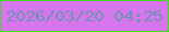 文字の大きさ：2、枠の色：3edc14、背景の色：d675ed、文字の色：6797b0 無料ブログパーツのブログ時計