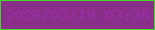 文字の大きさ：3、枠の色：3edc20、背景の色：892f89、文字の色：9b2da5 無料ブログパーツのブログ時計