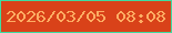 文字の大きさ：1、枠の色：3edca0、背景の色：d94219、文字の色：fcad63 無料ブログパーツのブログ時計