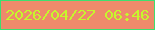 文字の大きさ：2、枠の色：3ede6f、背景の色：ee8a6b、文字の色：c6f62c 無料ブログパーツのブログ時計
