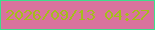 文字の大きさ：5、枠の色：3ede8c、背景の色：d9739d、文字の色：a5bd1c 無料ブログパーツのブログ時計