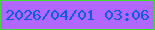 文字の大きさ：2、枠の色：3ee12a、背景の色：b167fd、文字の色：085ce7 無料ブログパーツのブログ時計