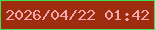 文字の大きさ：5、枠の色：3ee355、背景の色：9d2d0e、文字の色：f3a8b0 無料ブログパーツのブログ時計