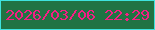 文字の大きさ：1、枠の色：3ee3de、背景の色：207343、文字の色：f41f84 無料ブログパーツのブログ時計