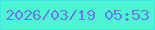 文字の大きさ：3、枠の色：3ee8e4、背景の色：4df5d4、文字の色：687ae5 無料ブログパーツのブログ時計