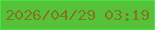 文字の大きさ：2、枠の色：3eeb3d、背景の色：58c13b、文字の色：7e781e 無料ブログパーツのブログ時計
