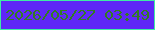 文字の大きさ：4、枠の色：3eeca4、背景の色：5f27f7、文字の色：337b21 無料ブログパーツのブログ時計