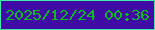 文字の大きさ：2、枠の色：3eecac、背景の色：3f0ba4、文字の色：0cb924 無料ブログパーツのブログ時計