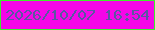 文字の大きさ：3、枠の色：3eed2c、背景の色：f506e8、文字の色：5958a2 無料ブログパーツのブログ時計