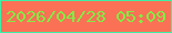 文字の大きさ：2、枠の色：3eefa5、背景の色：fa7156、文字の色：86e944 無料ブログパーツのブログ時計