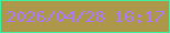 文字の大きさ：1、枠の色：3ef09d、背景の色：ac974b、文字の色：aa7cf5 無料ブログパーツのブログ時計