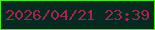 文字の大きさ：3、枠の色：3ef202、背景の色：072a20、文字の色：a4264c 無料ブログパーツのブログ時計