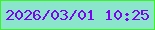 文字の大きさ：4、枠の色：3ef324、背景の色：8be5cc、文字の色：7c03f2 無料ブログパーツのブログ時計
