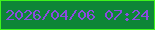 文字の大きさ：5、枠の色：3ef41d、背景の色：0d8637、文字の色：8a4bdf 無料ブログパーツのブログ時計