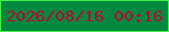 文字の大きさ：3、枠の色：3ef447、背景の色：02893f、文字の色：b20c29 無料ブログパーツのブログ時計