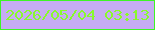 文字の大きさ：3、枠の色：3ef525、背景の色：c6acf3、文字の色：89fa2c 無料ブログパーツのブログ時計