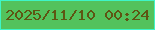文字の大きさ：5、枠の色：3ef5c7、背景の色：53c25c、文字の色：5e5513 無料ブログパーツのブログ時計