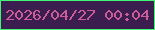 文字の大きさ：3、枠の色：3ef671、背景の色：3b1d4f、文字の色：cb5d99 無料ブログパーツのブログ時計