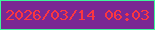 文字の大きさ：3、枠の色：3ef69b、背景の色：7a2893、文字の色：fb3641 無料ブログパーツのブログ時計