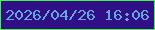 文字の大きさ：3、枠の色：3ef745、背景の色：310f87、文字の色：65a7e0 無料ブログパーツのブログ時計