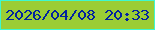文字の大きさ：2、枠の色：3ef8cf、背景の色：9bcd35、文字の色：01239f 無料ブログパーツのブログ時計